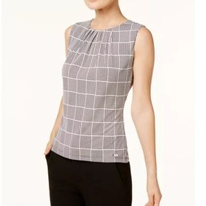 Calvin Klein Petite Sleeveless Pleated Top size S